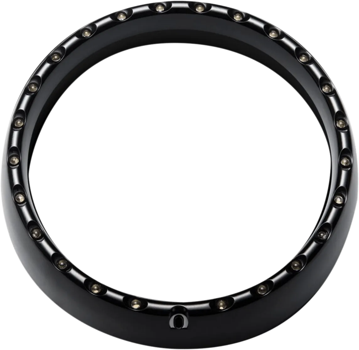 Custom Dynamics CDTB-BAT-W-B 7in. LED Halo Headlight Trim Rings with Built-In Turn Signals - Gloss Black/White