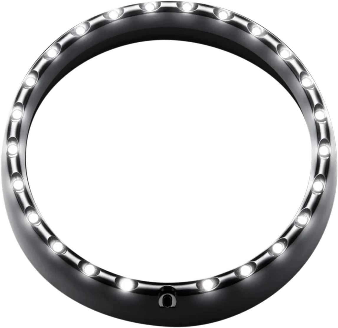 Custom Dynamics CDTB-BAT-W-B 7in. LED Halo Headlight Trim Rings with Built-In Turn Signals - Gloss Black/White
