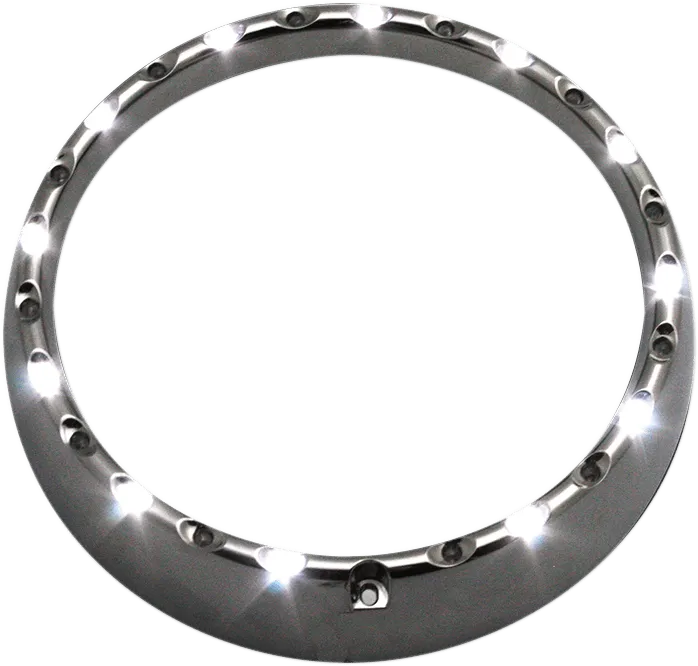 Custom Dynamics CDTB-BAT-W-B 7in. LED Halo Headlight Trim Rings with Built-In Turn Signals - Gloss Black/White