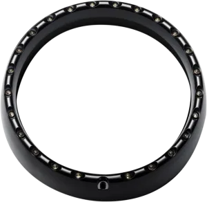 Custom Dynamics CDTB-BAT-W-B 7in. LED Halo Headlight Trim Rings with Built-In Turn Signals - Gloss Black/White