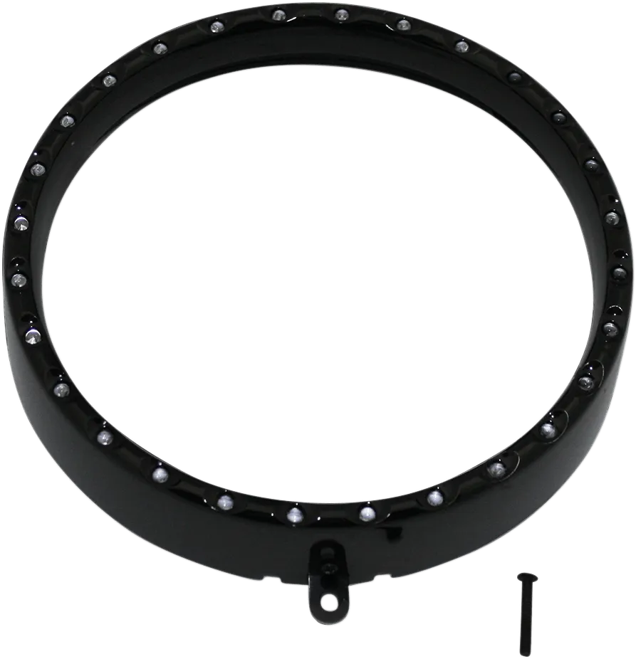Custom Dynamics CDTB-BAT-W-B 7in. LED Halo Headlight Trim Rings with Built-In Turn Signals - Gloss Black/White