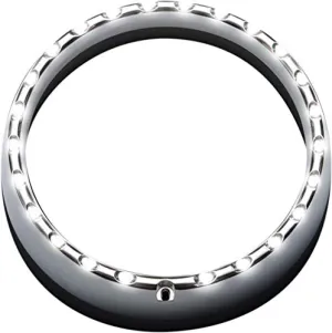 Custom Dynamics CDTB-BAT-W-C 7in. LED Halo Headlight Trim Rings with Built-In Turn Signals - Chrome/White