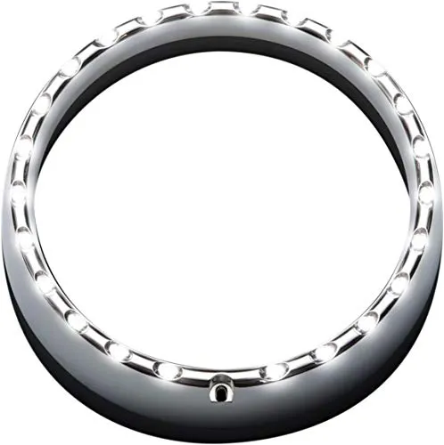 Custom Dynamics CDTB-BAT-W-C 7in. LED Halo Headlight Trim Rings with Built-In Turn Signals - Chrome/White