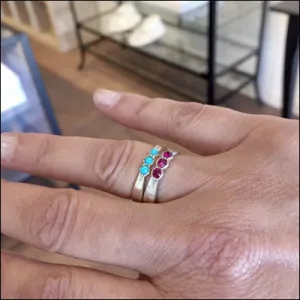 Custom Gemstone Stacker Rings for Debbie