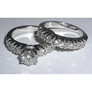 Custom Natural Earth Mined Diamond Wedding Rings