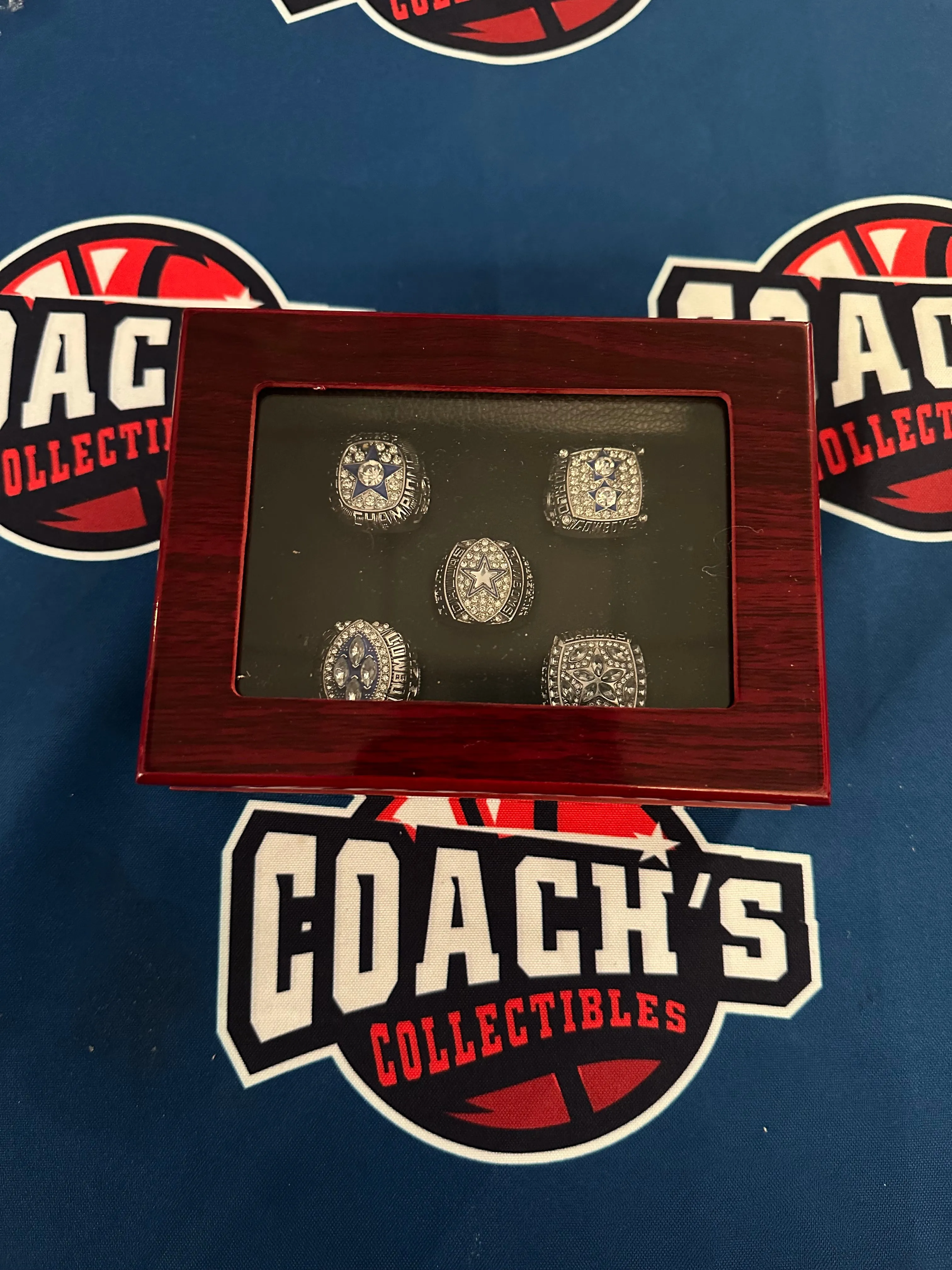 Dallas Cowboys 5pc Replica Super Bowl Ring Set w/ Display Box