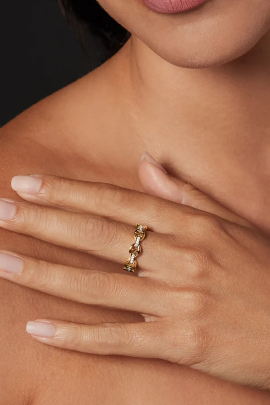 Dame Tri-Link Ring | Diamond Bridges