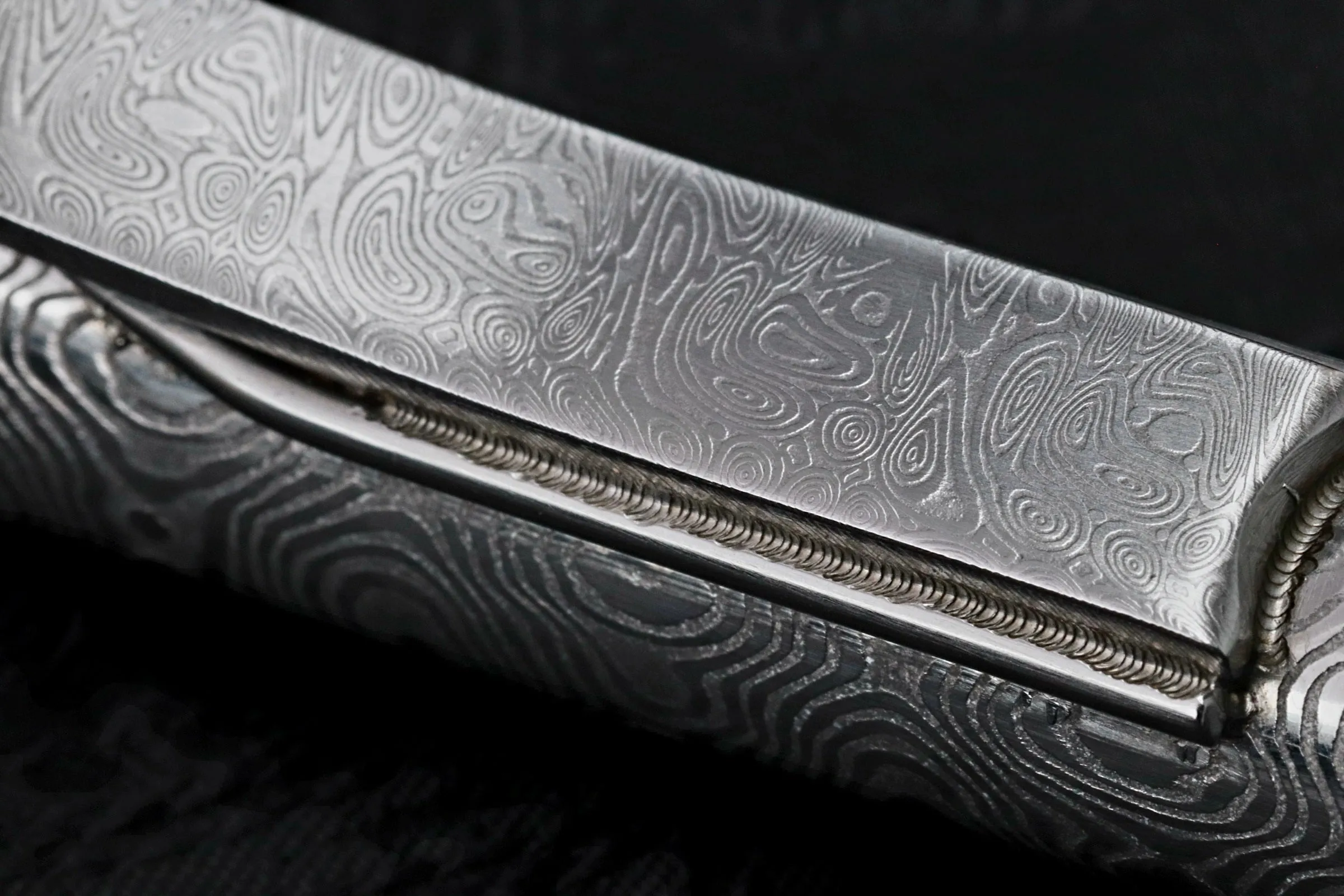 Damsacus pen light, stainless damascus Damasteel flash light