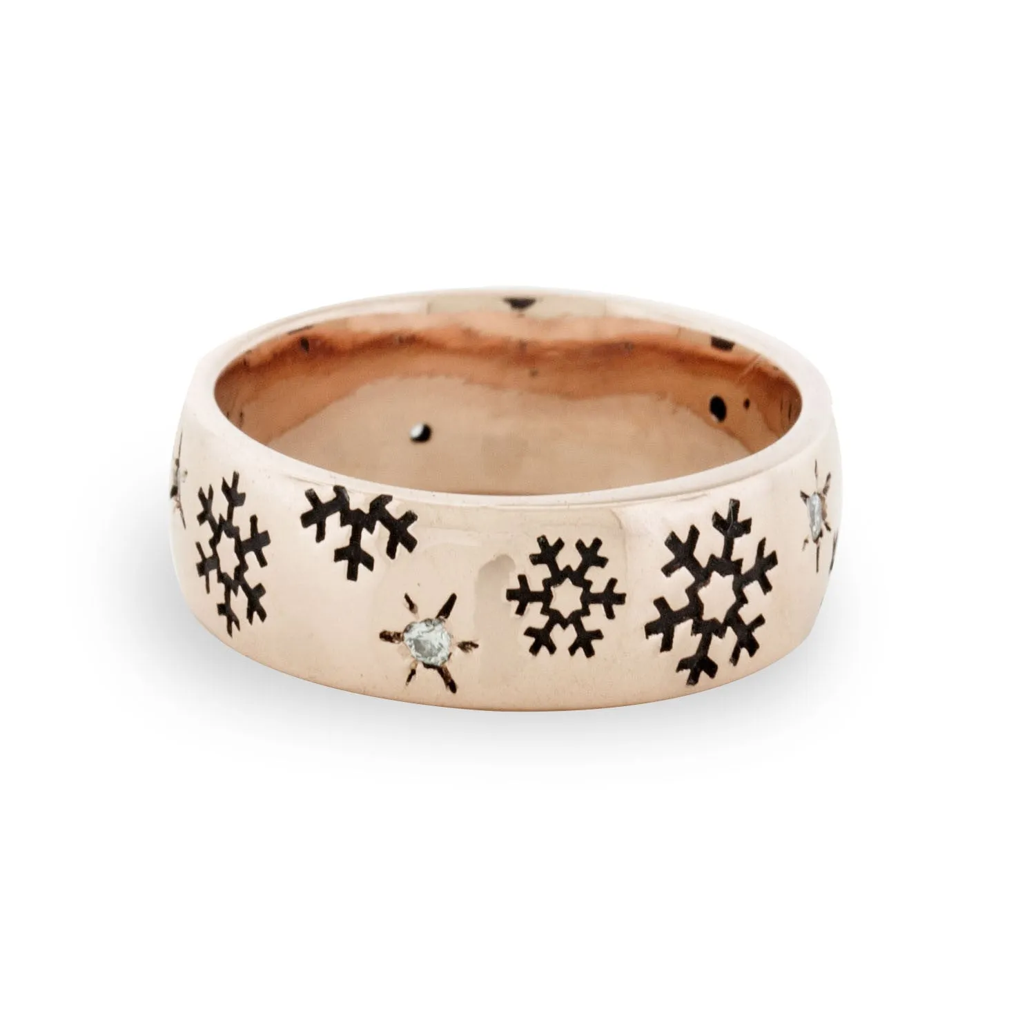 Diamond Accented Snowflake Band