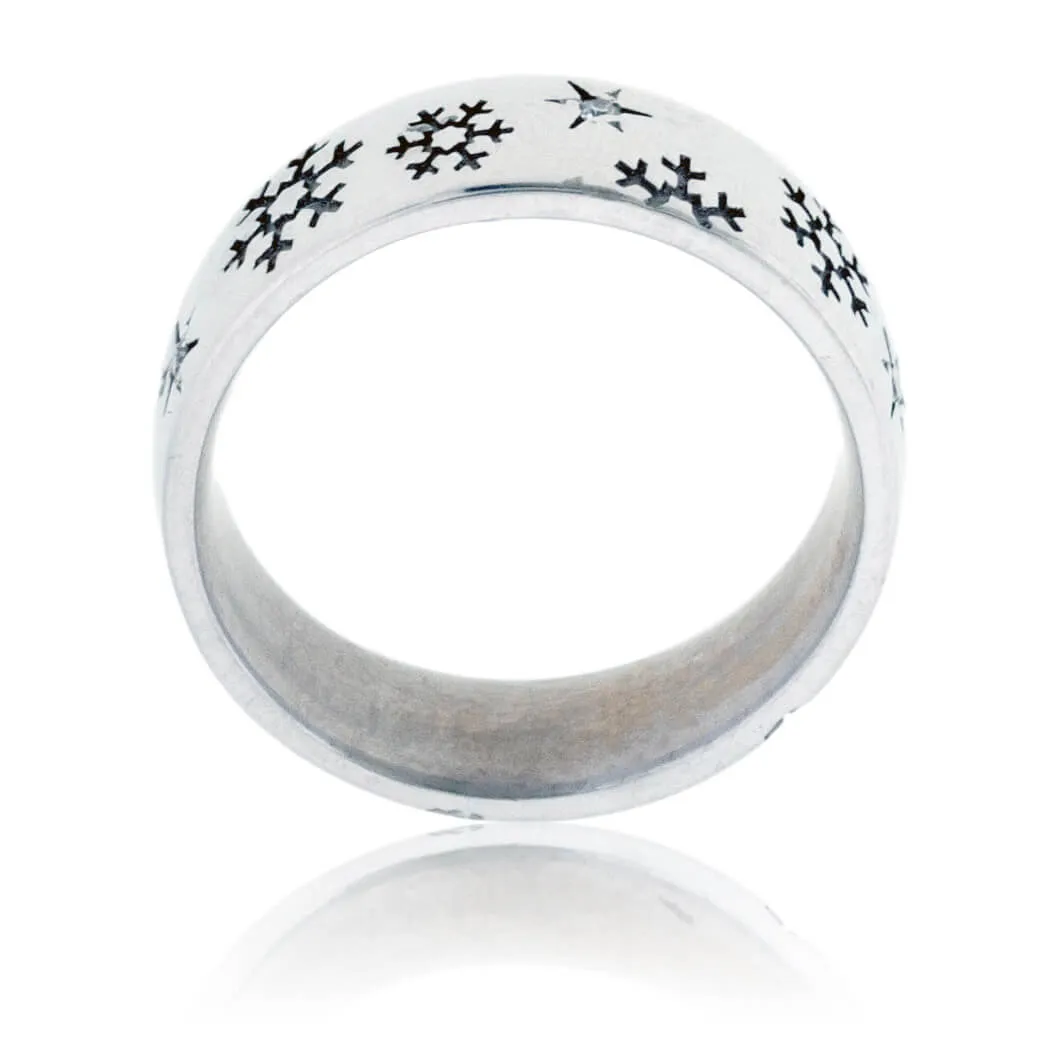 Diamond Accented Snowflake Band
