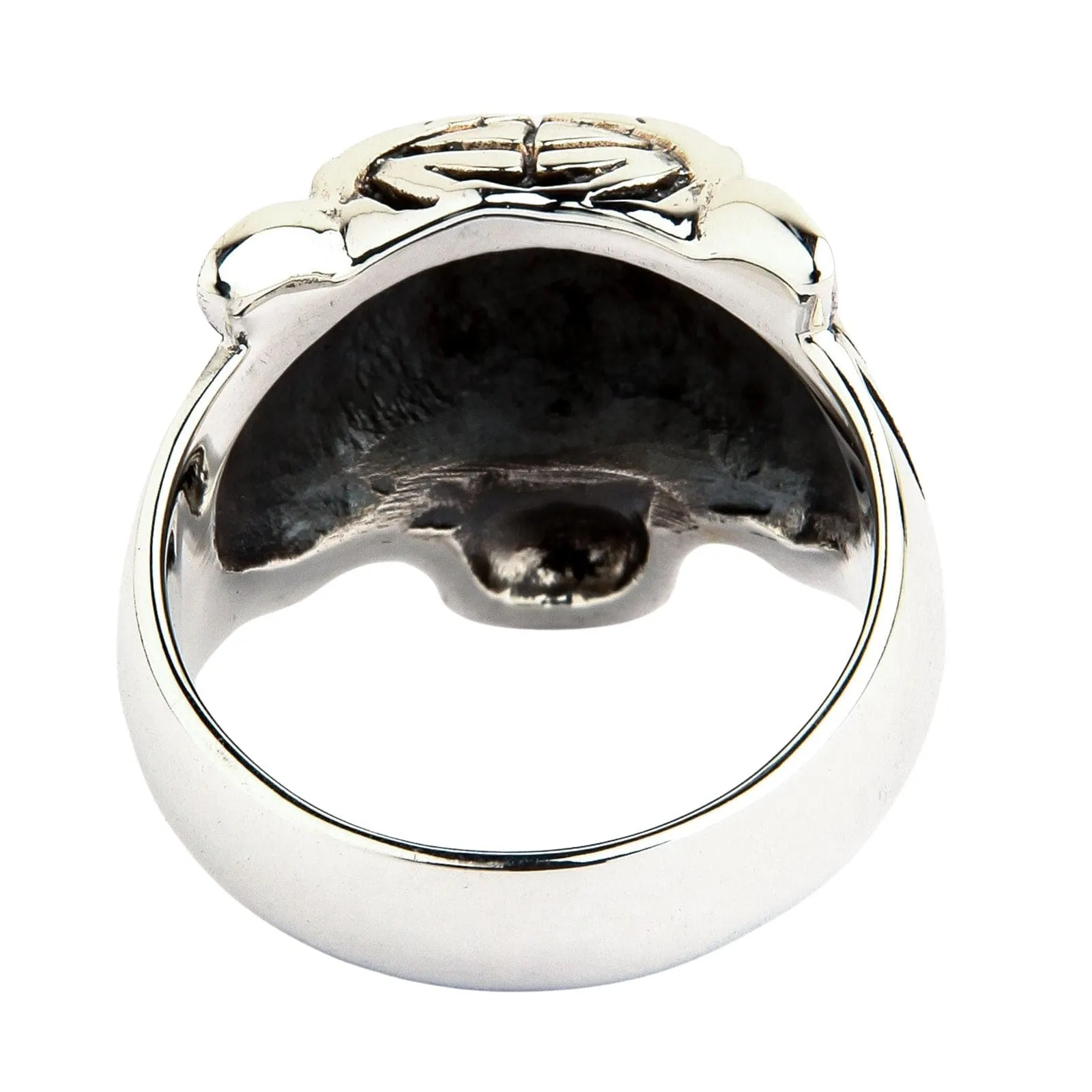 Diamond Eyes Tiger Head Sterling Silver Men's Ring