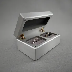 Dual Classic Solid Metal Ring Bearer Box