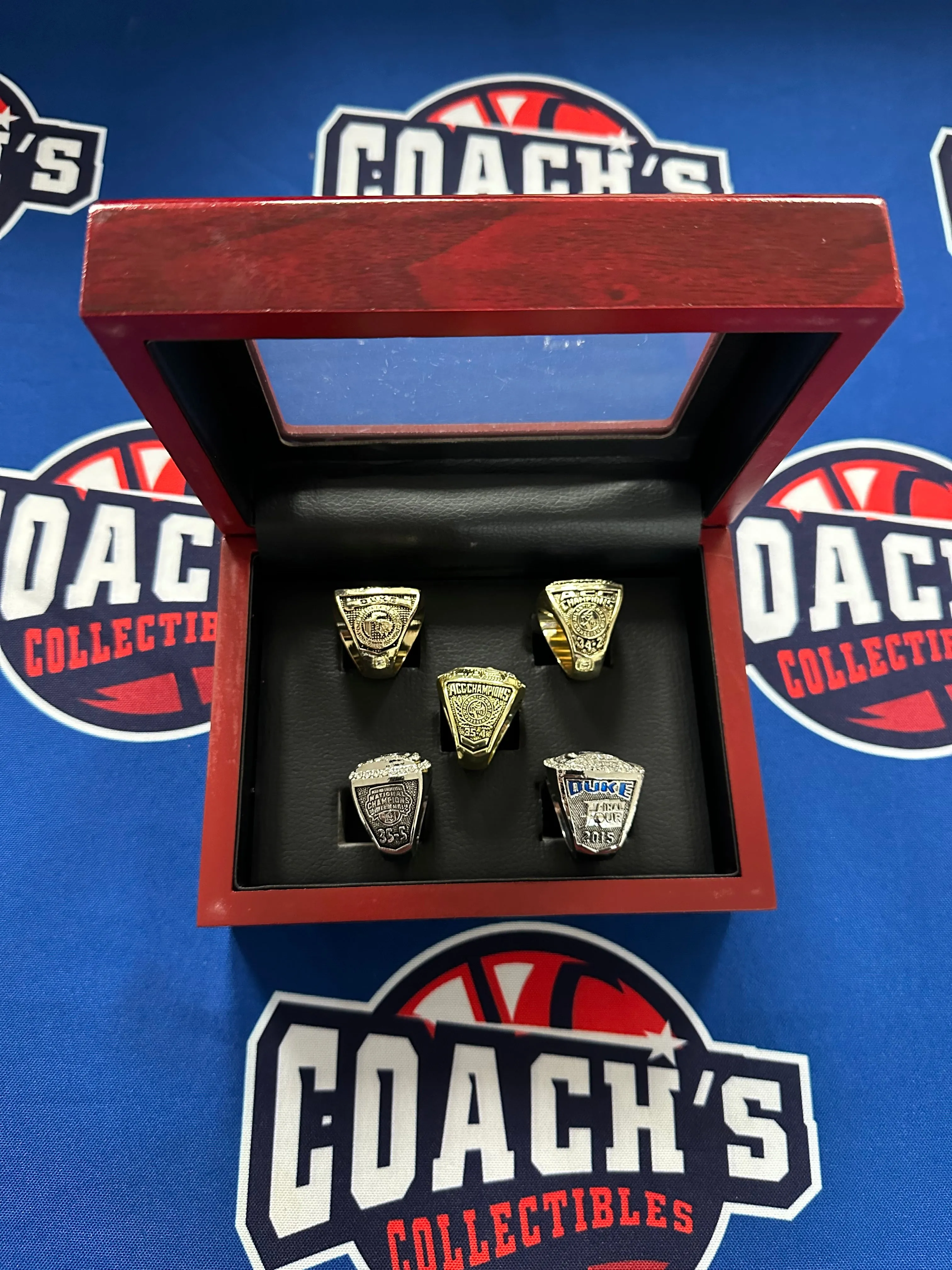 Duke Mens basketball 5pc Replica National Championship Ring Set w/ Display Box