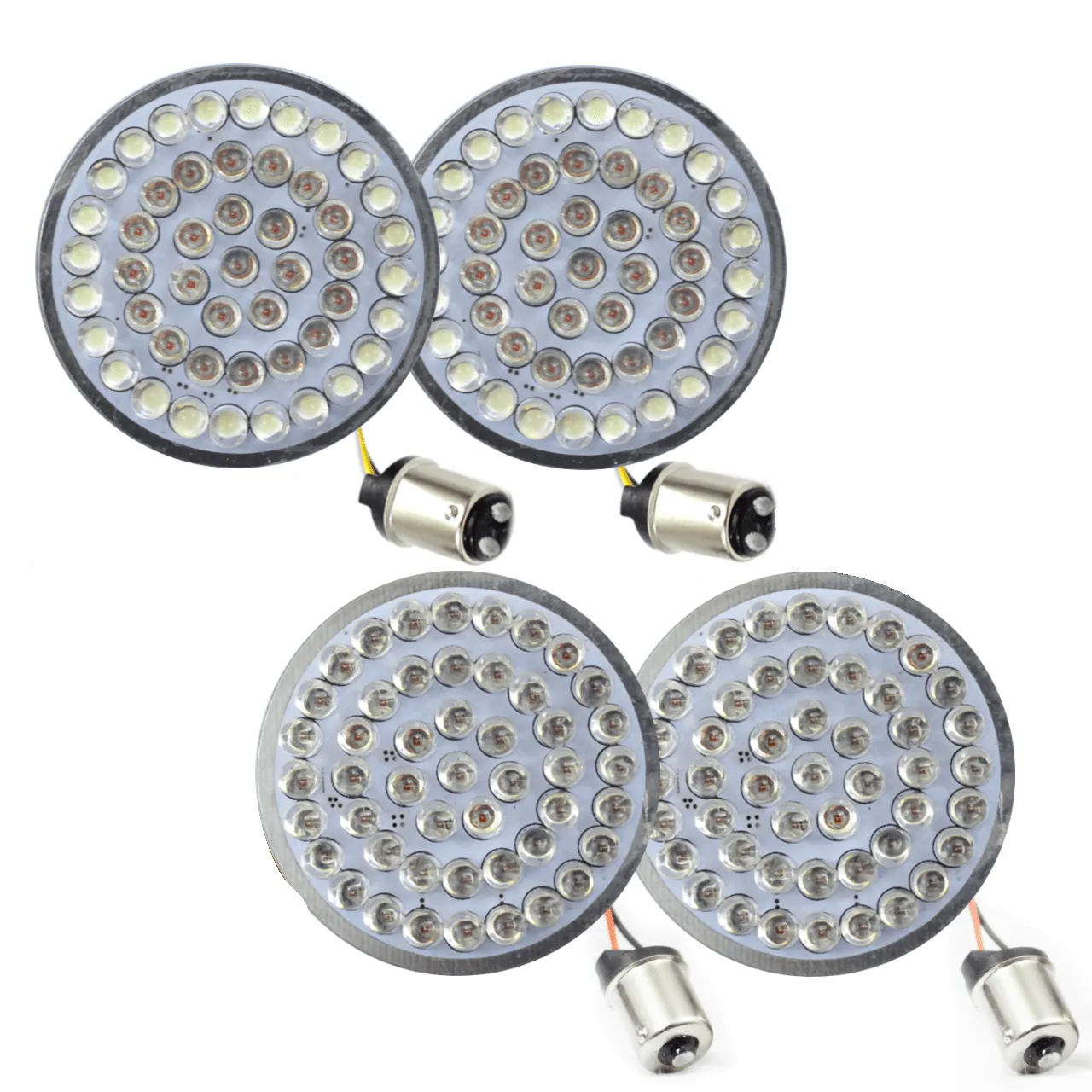 Eagle Lights 2” LED Turn Signal and Running Light Kit for Harley Davidson Motorcycles- Generation I / 1157 Front / 1156 Red Rear