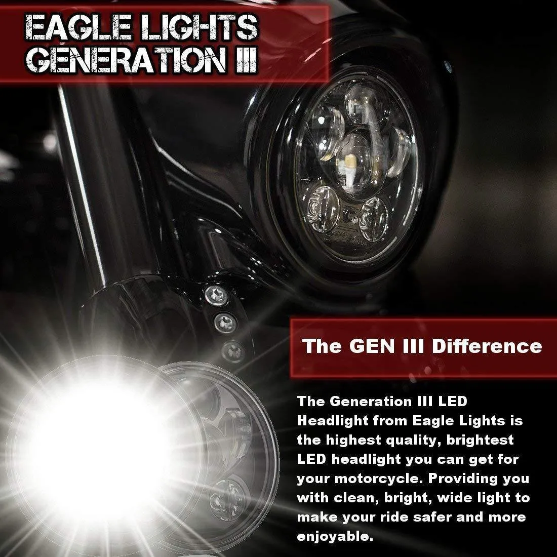 Eagle Lights 5 3/4" Generation III Red LED Projection Headlight - Color Matched