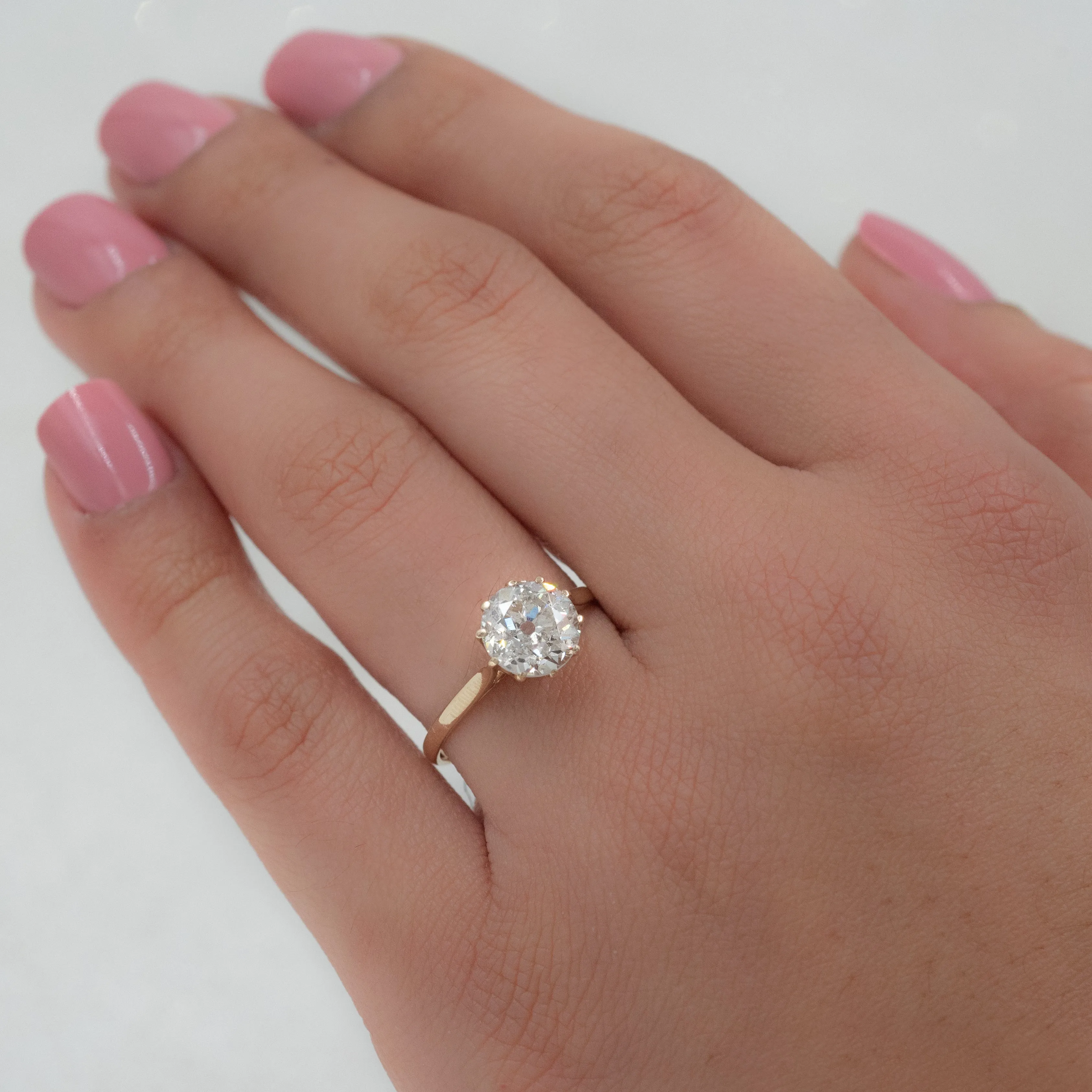 Edwardian 2.04 Carat Old European-Cut Diamond Ring