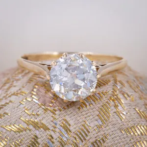 Edwardian 2.04 Carat Old European-Cut Diamond Ring