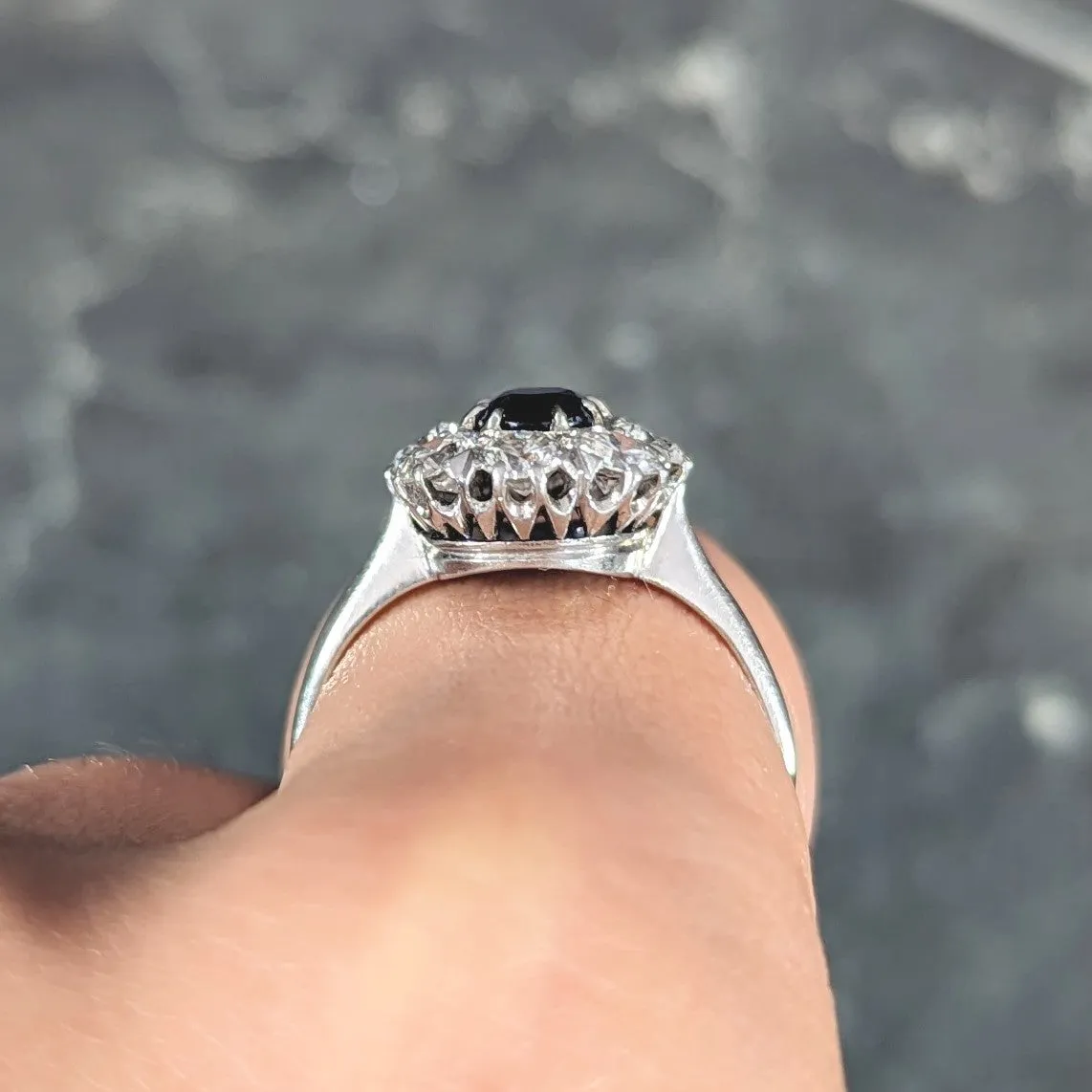 Edwardian 2.48 CTW No Heat Burma Sapphire Old European Cut Diamond Platinum Antique Halo Ring GIA