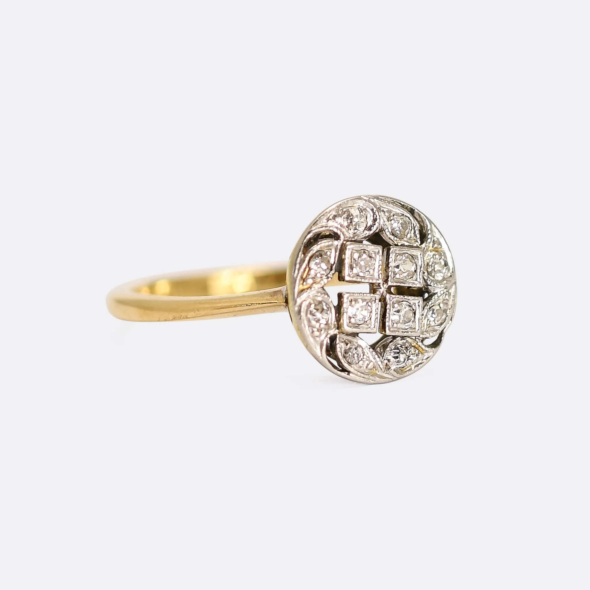 Edwardian Diamond Openwork Swirl Ring