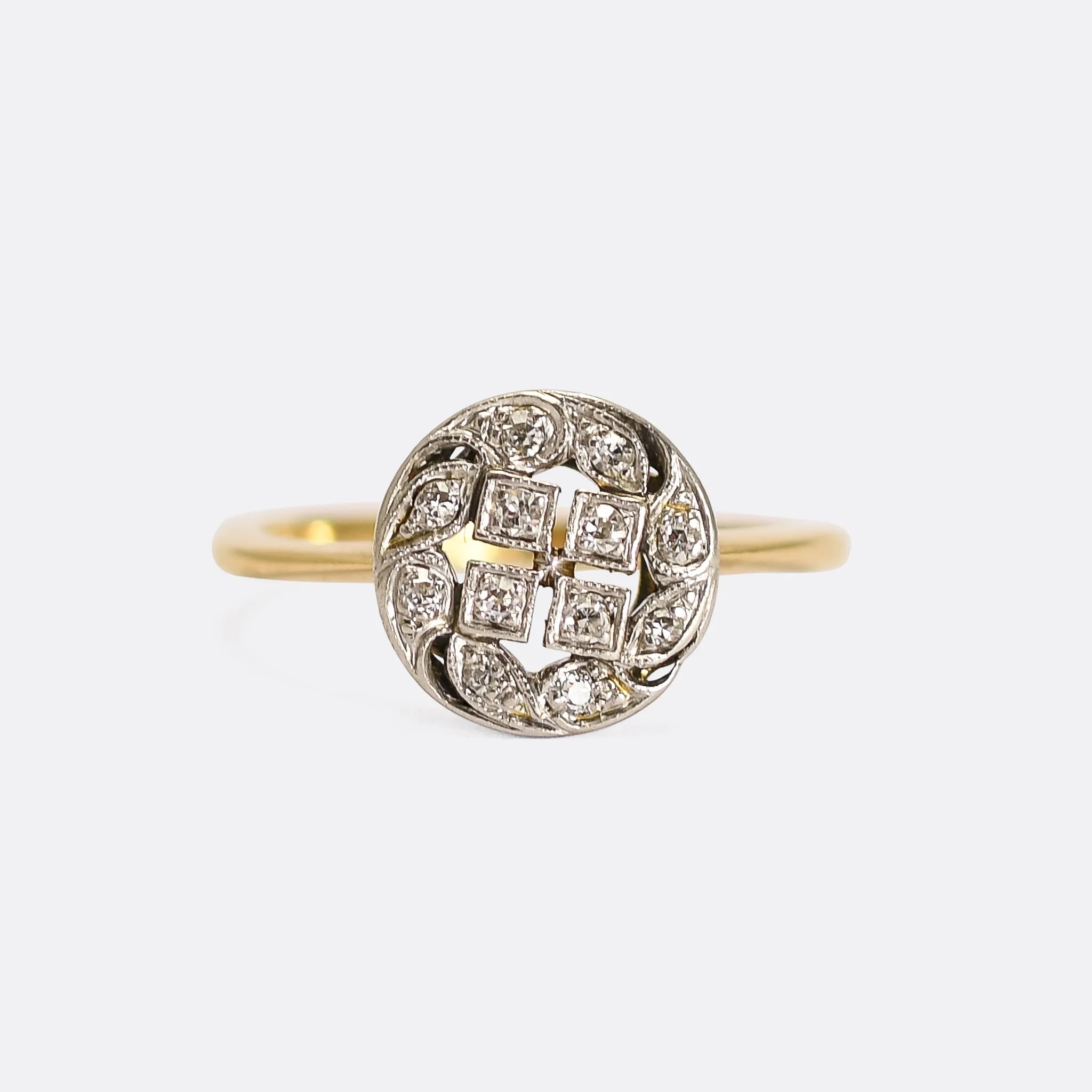 Edwardian Diamond Openwork Swirl Ring