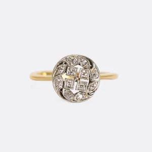 Edwardian Diamond Openwork Swirl Ring