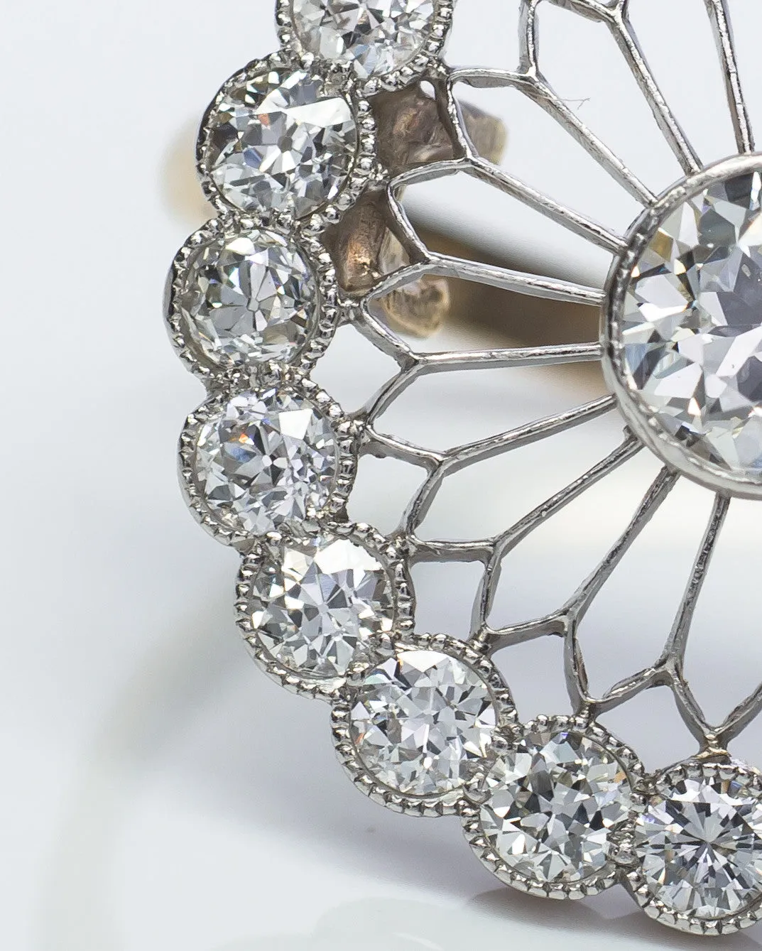 EDWARDIAN OLD EUROPEAN CUT DIAMOND RING IN PLATINUM AND GOLD