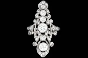 Edwardian Platinum .60 Old European Cut Diamond Statement Ring