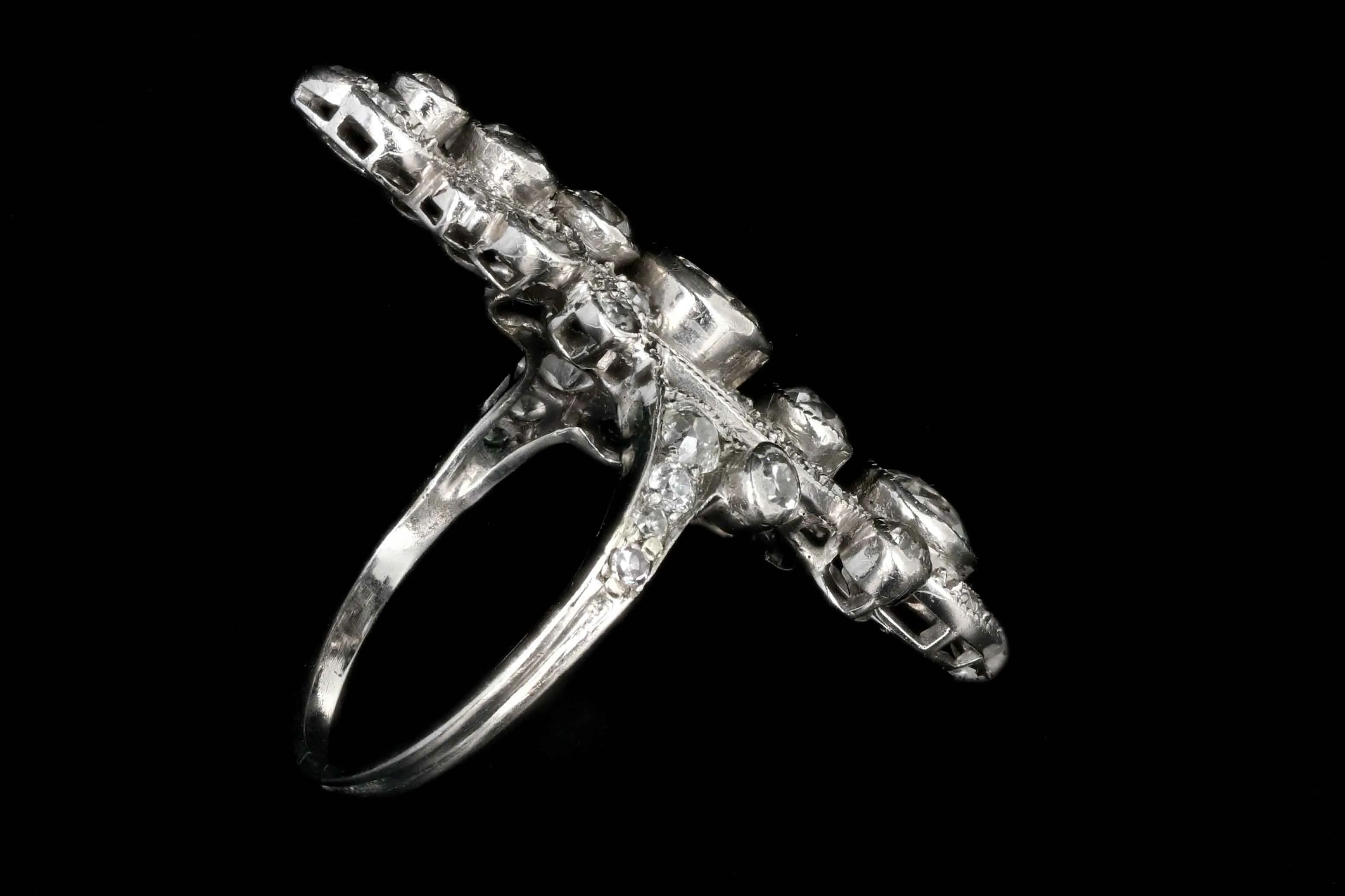 Edwardian Platinum .60 Old European Cut Diamond Statement Ring