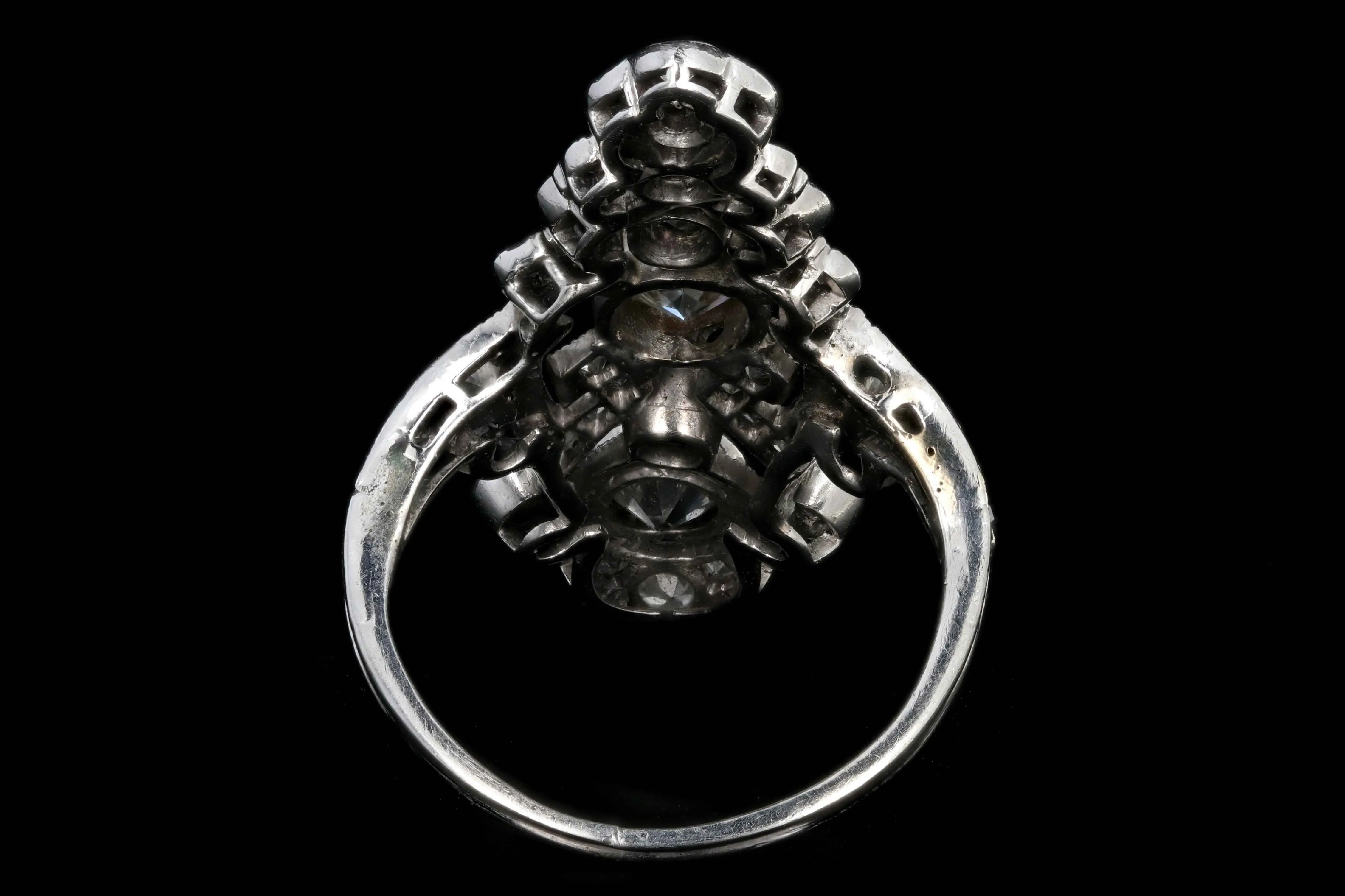 Edwardian Platinum .60 Old European Cut Diamond Statement Ring