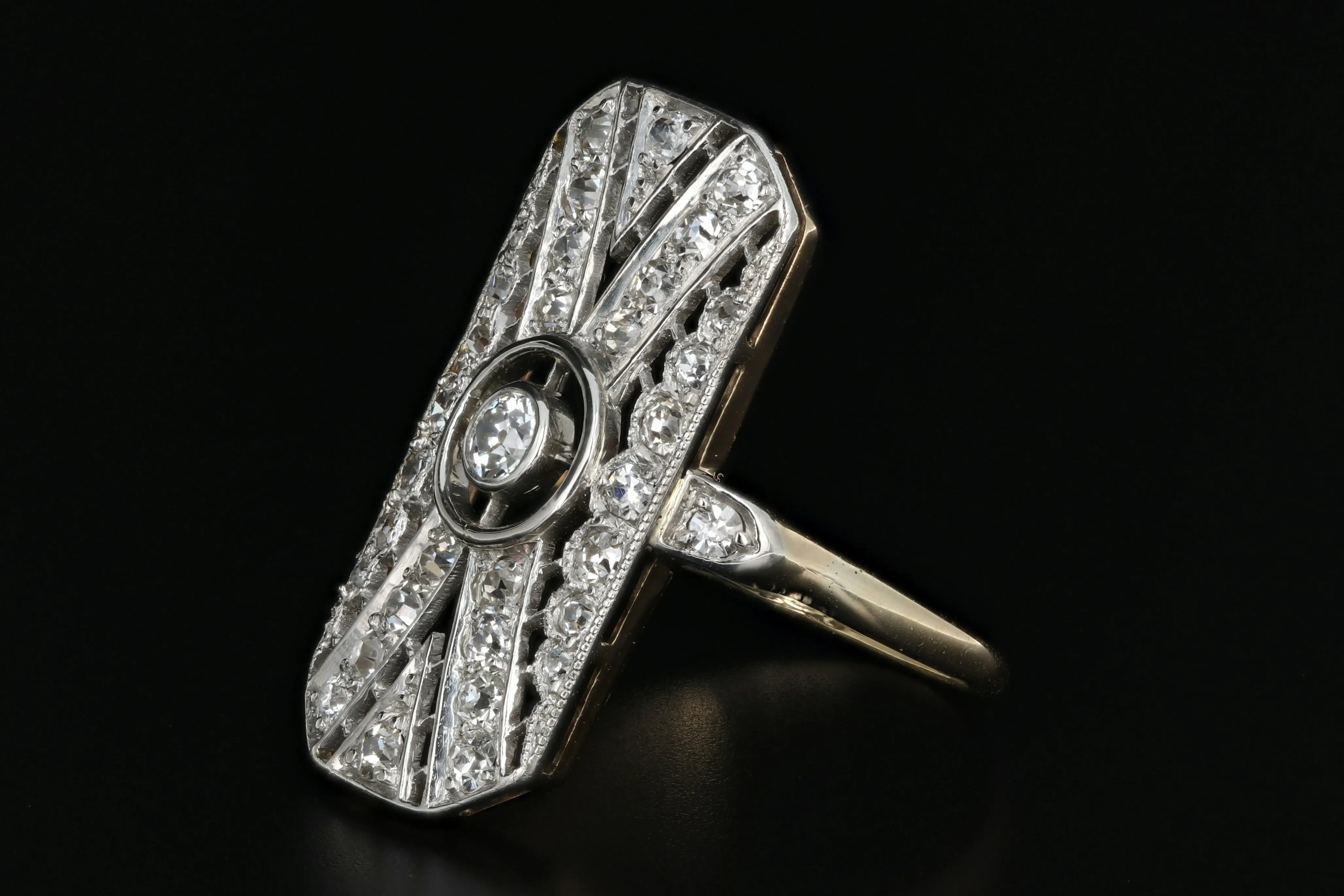 Edwardian Platinum Top 18k Yellow Gold .5 Carat Diamond Ring