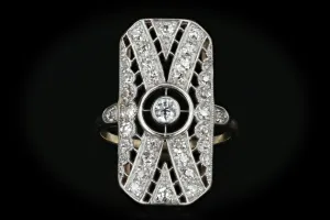 Edwardian Platinum Top 18k Yellow Gold .5 Carat Diamond Ring
