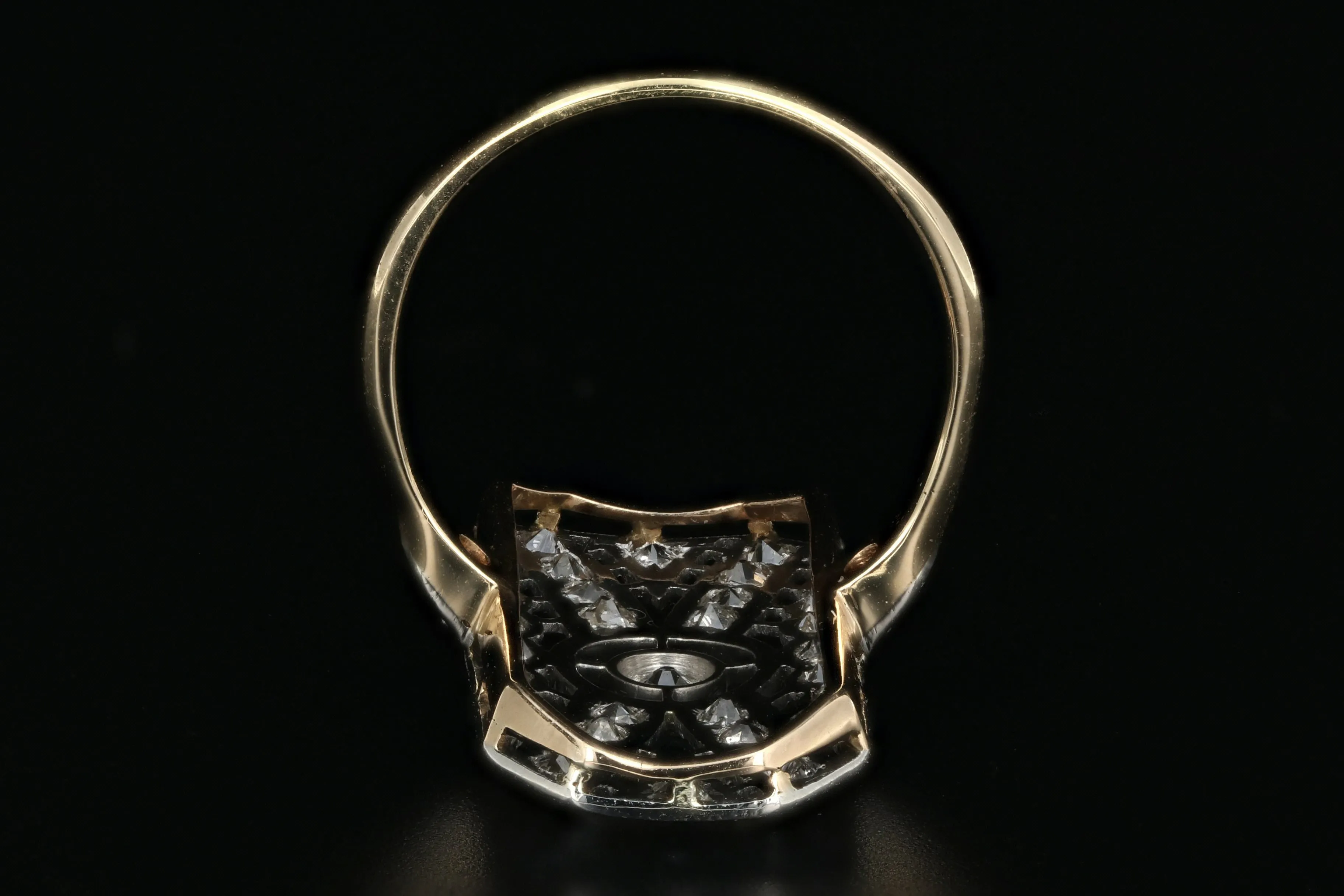 Edwardian Platinum Top 18k Yellow Gold .5 Carat Diamond Ring