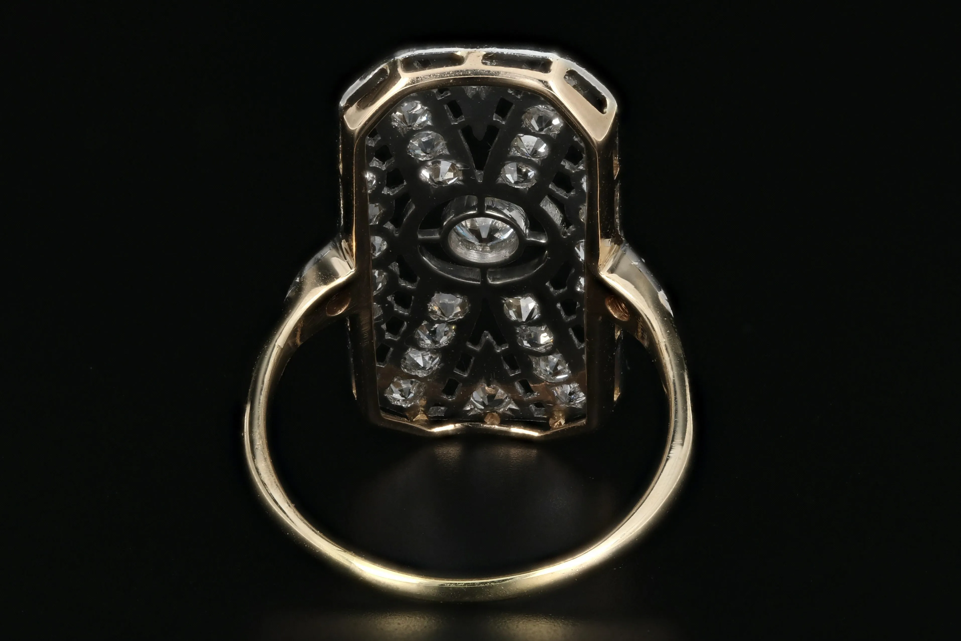 Edwardian Platinum Top 18k Yellow Gold .5 Carat Diamond Ring