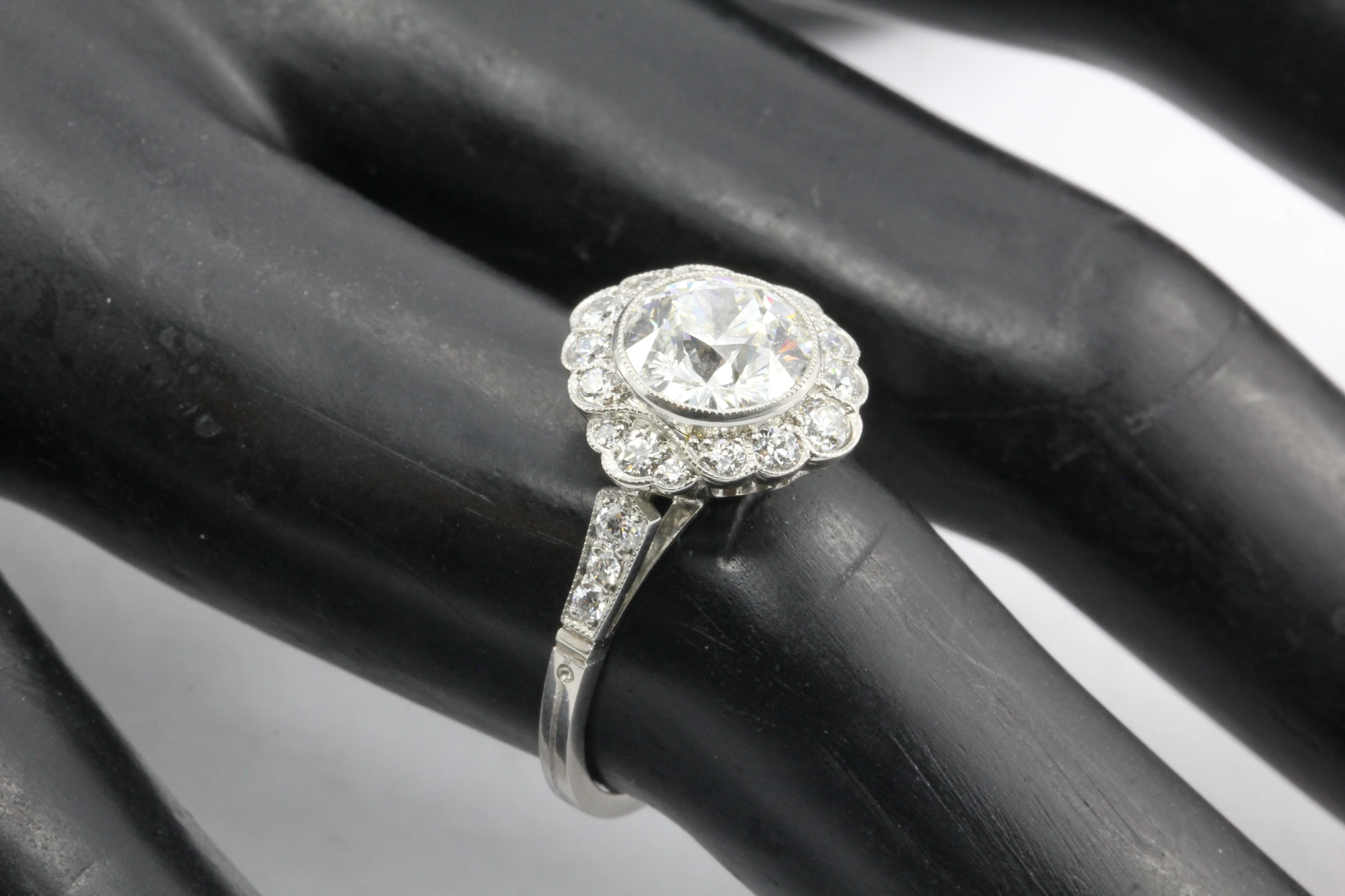 Edwardian Style Platinum 1.5 CT Old European Cut Diamond Ring