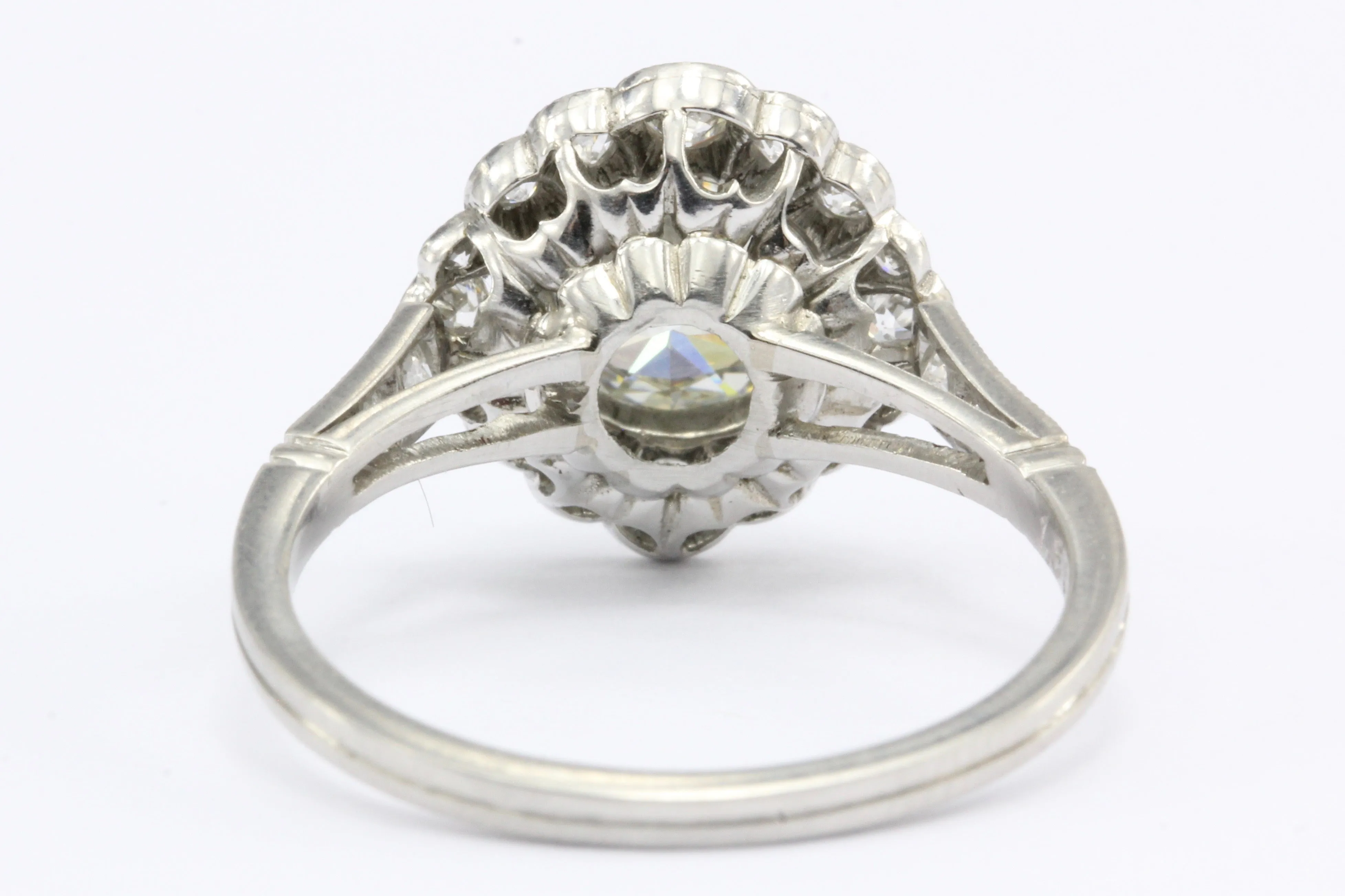 Edwardian Style Platinum 1.5 CT Old European Cut Diamond Ring