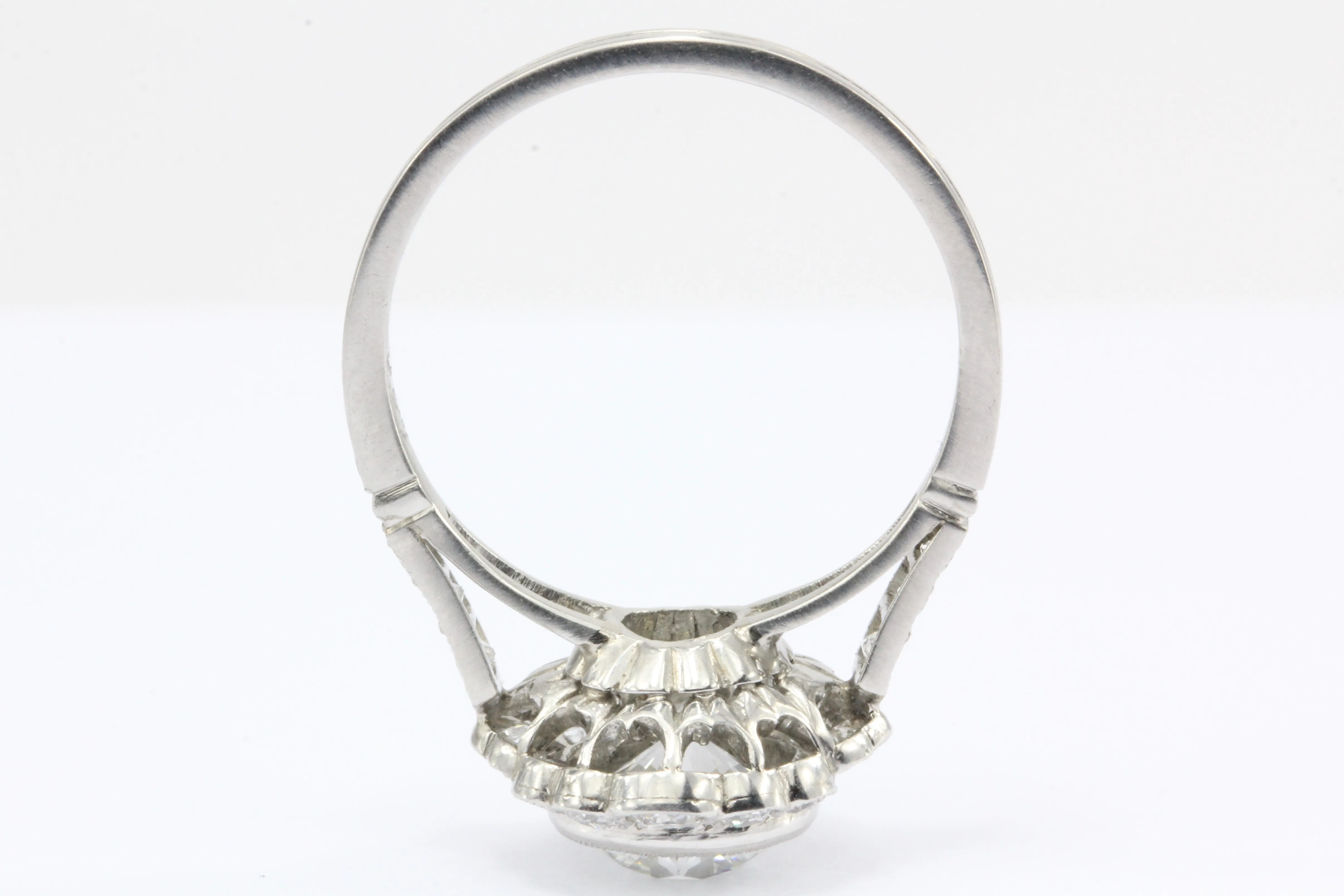 Edwardian Style Platinum 1.5 CT Old European Cut Diamond Ring