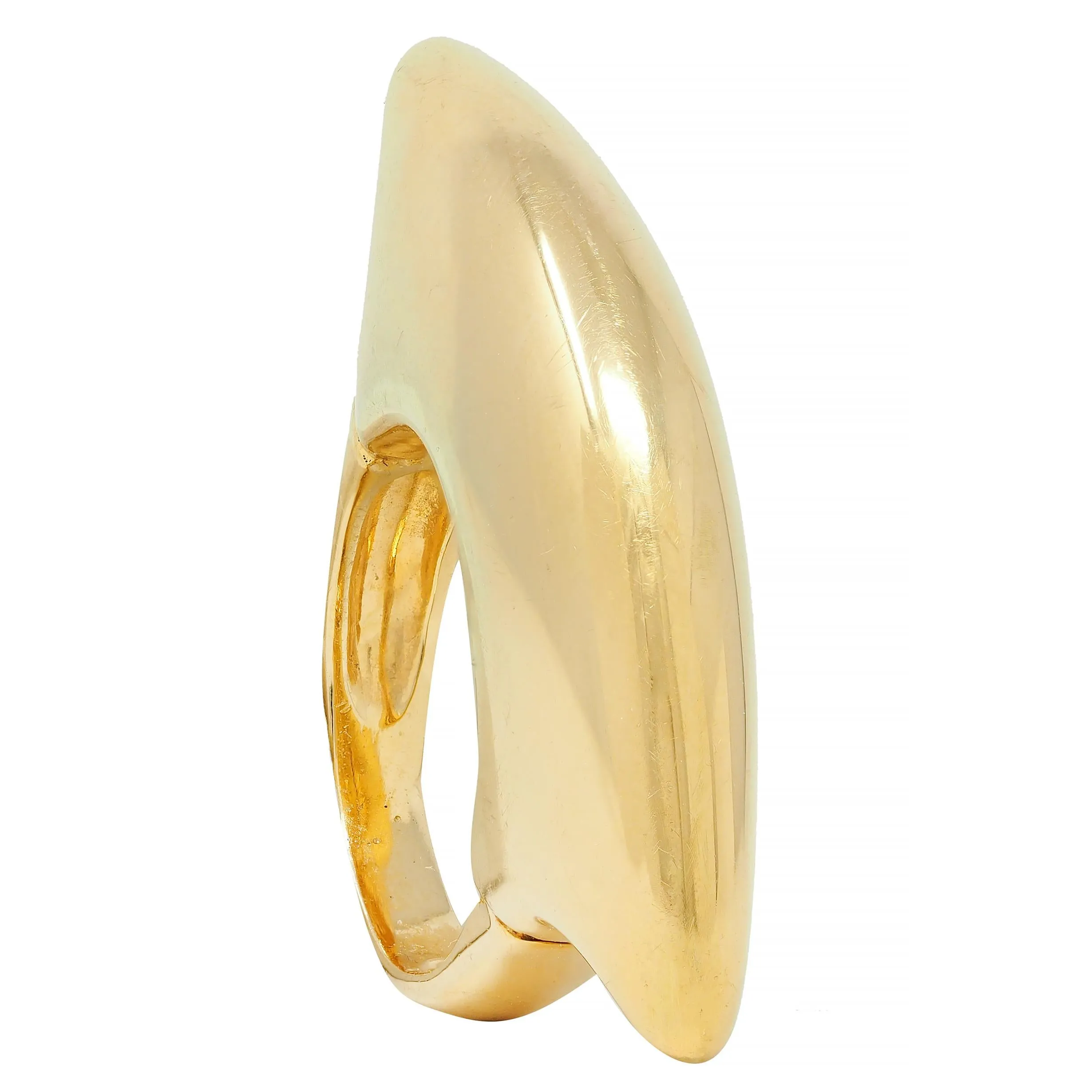 Effedue 1970's 18 Karat Yellow Gold Vintage Domed Bar Ring