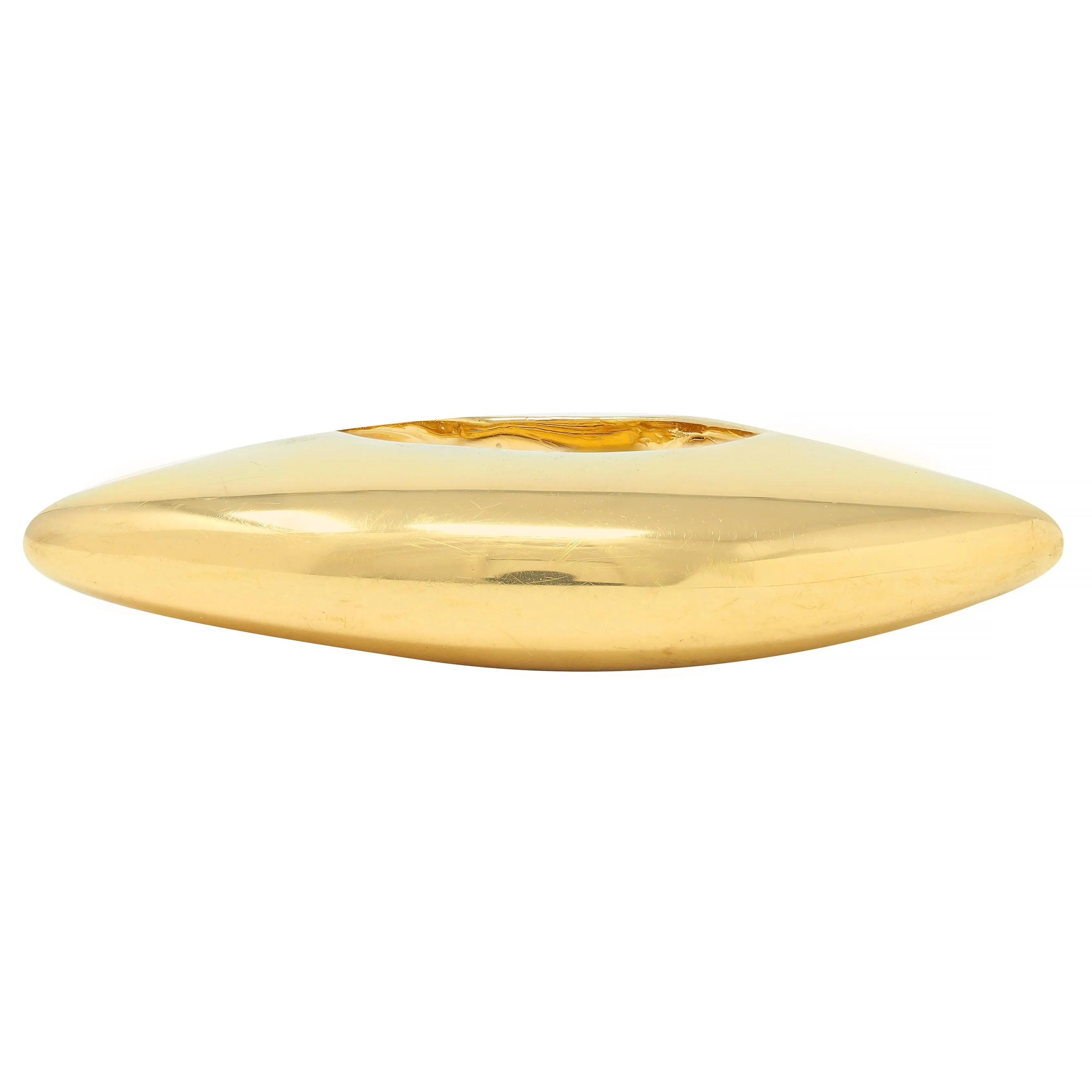Effedue 1970's 18 Karat Yellow Gold Vintage Domed Bar Ring