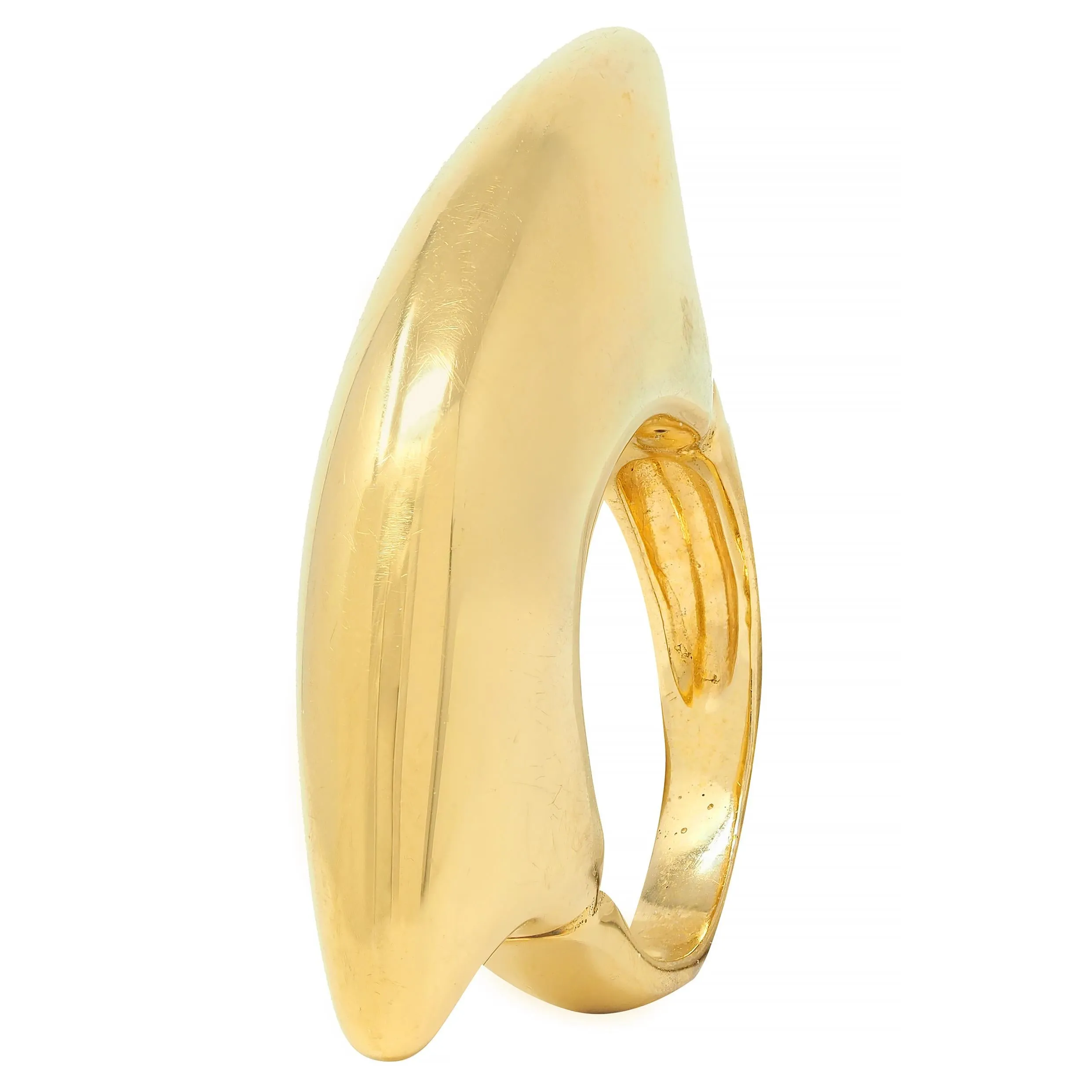Effedue 1970's 18 Karat Yellow Gold Vintage Domed Bar Ring