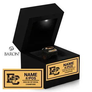 El Capitan High School Football 2024 Championship Black LED Ring Box