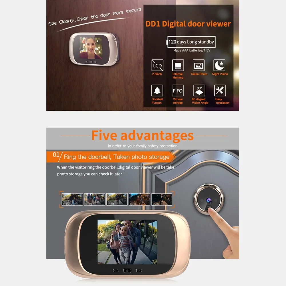 Electronic Peephole Door Camera / Door Bell