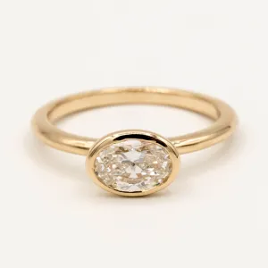 Elm Engagement Ring | 1.04ct Oval Lab-Grown Diamond | 14k Yellow Gold