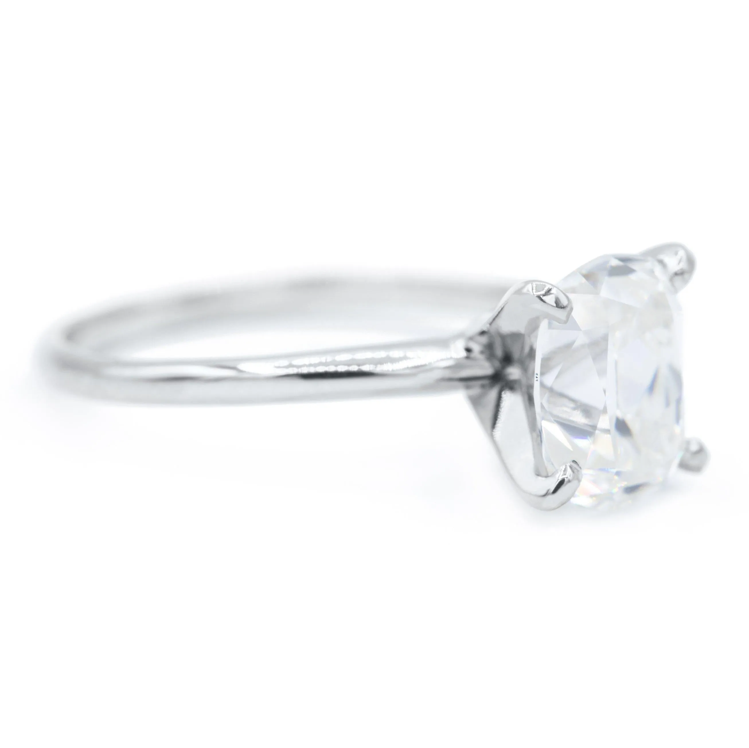 Elongated Cushion Old Mine Cut (OMC) Heirloom Moissanite 4 Prongs FANCY Solitaire Ring