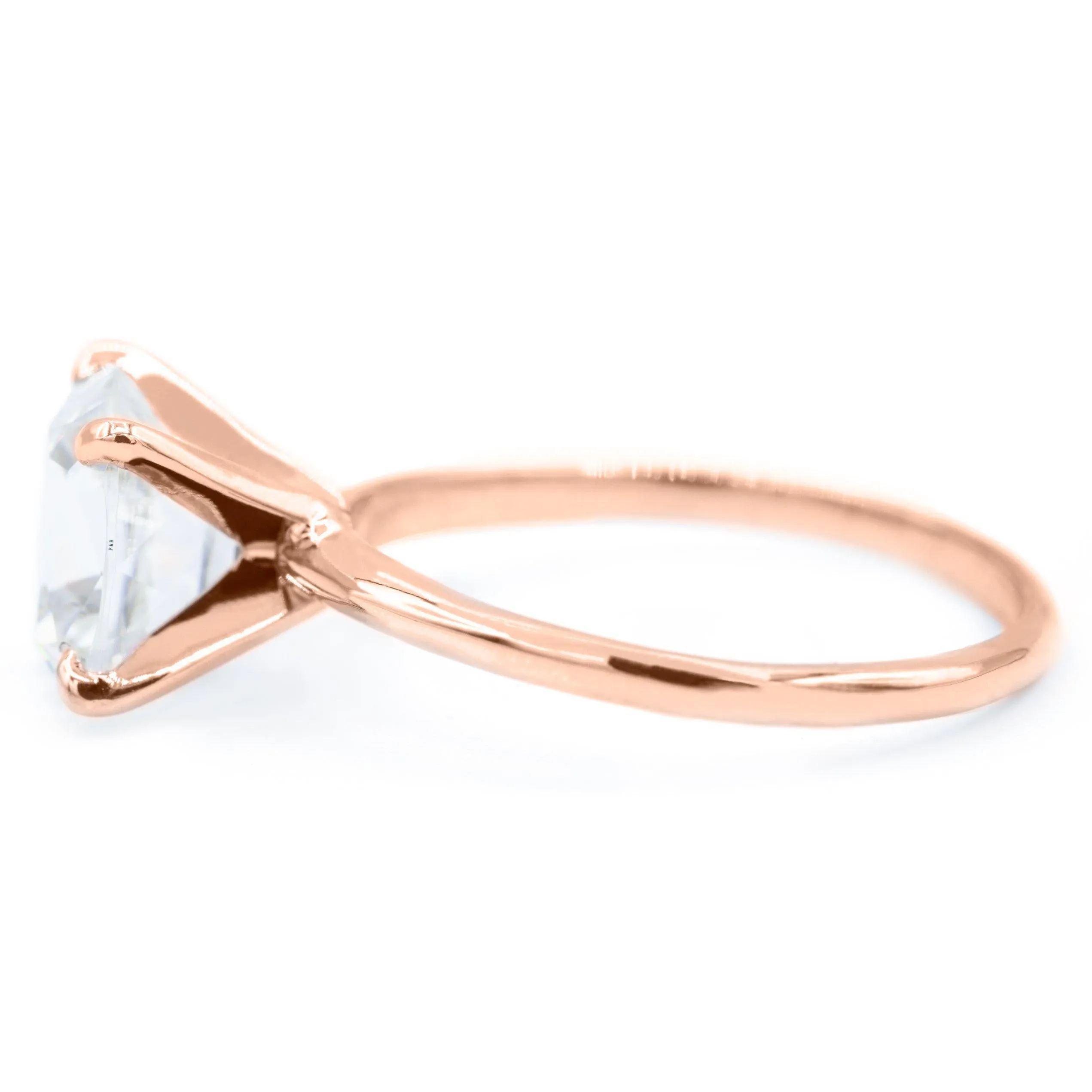 Elongated Cushion Old Mine Cut (OMC) Heirloom Moissanite 4 Prongs FANCY Solitaire Ring