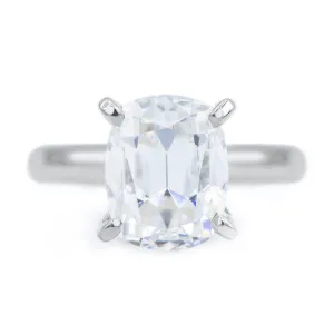 Elongated Cushion Old Mine Cut (OMC) Heirloom Moissanite 4 Prongs FANCY Solitaire Ring