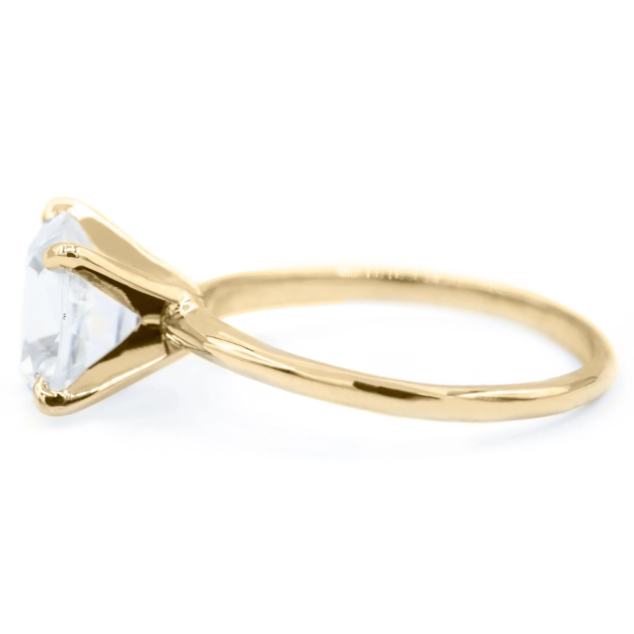 Elongated Cushion Old Mine Cut (OMC) Heirloom Moissanite 4 Prongs FANCY Solitaire Ring