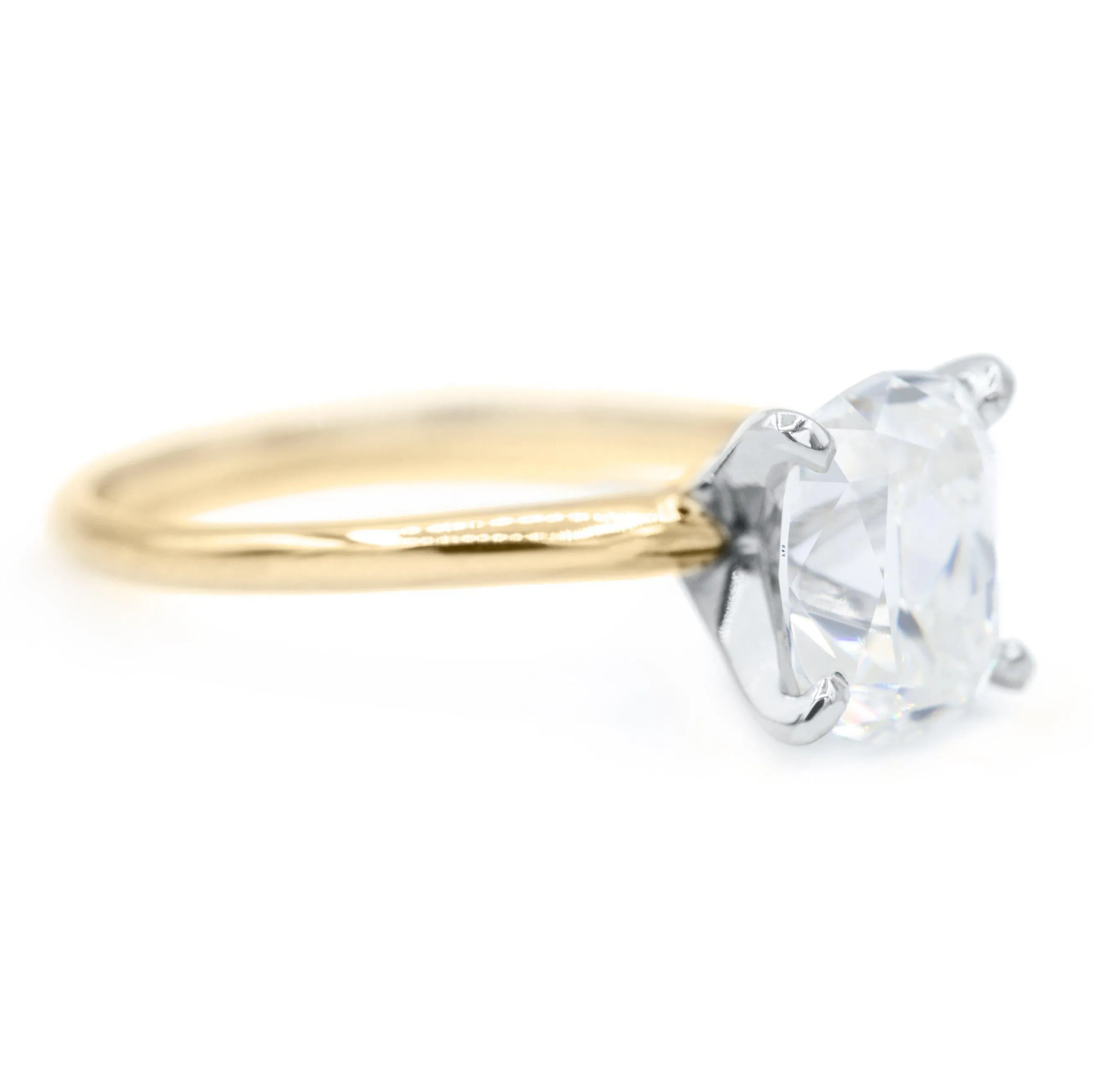Elongated Cushion Old Mine Cut (OMC) Heirloom Moissanite 4 Prongs FANCY Solitaire Ring