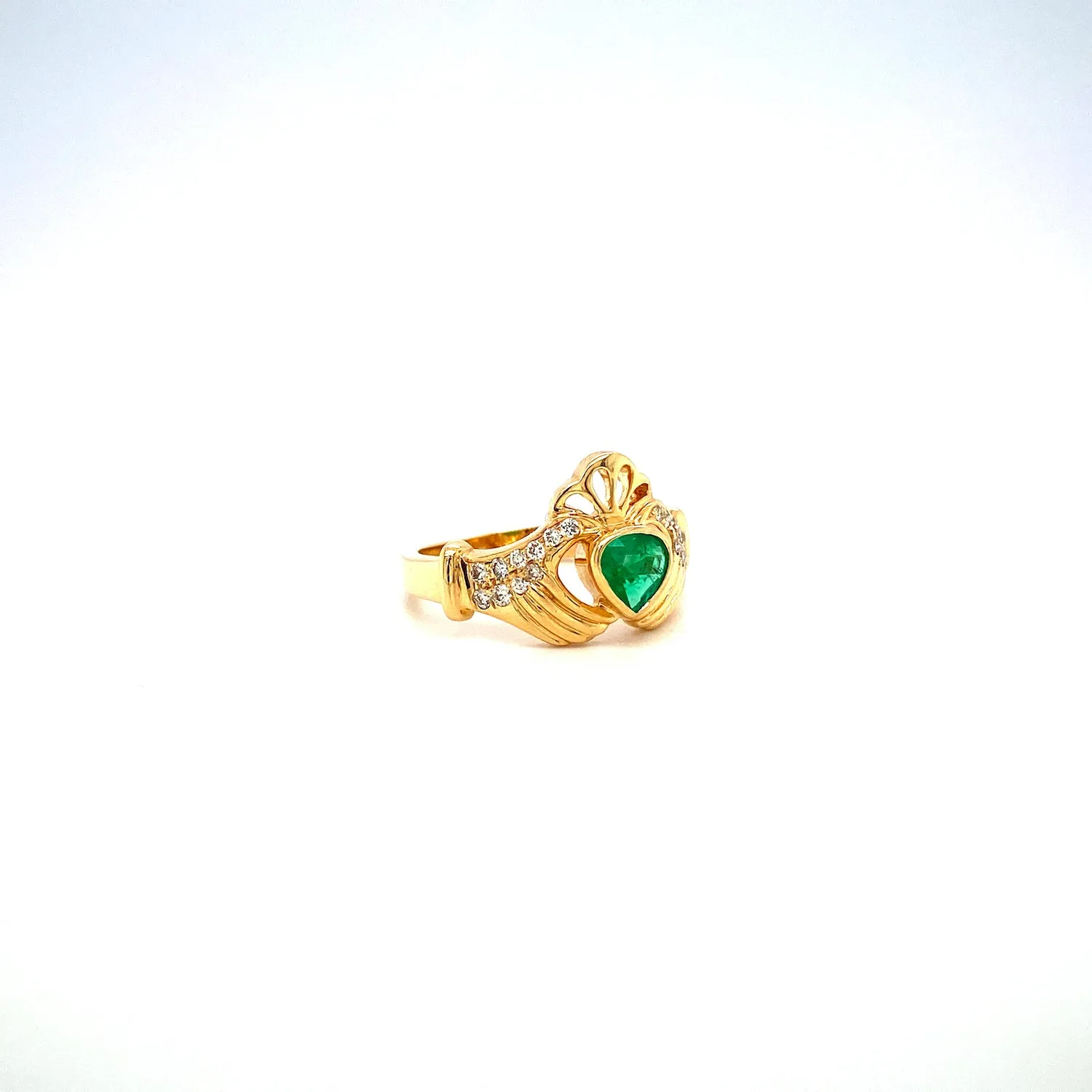 Emerald and Diamond Ring in 14K Yellow Gold - KGR 15462