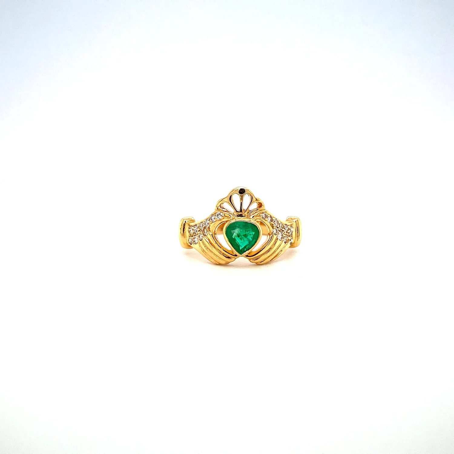 Emerald and Diamond Ring in 14K Yellow Gold - KGR 15462