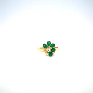 Emerald and Diamond Ring in 14K Yellow Gold - KGR 15914